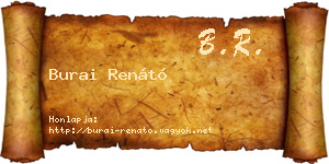 Burai Renátó névjegykártya